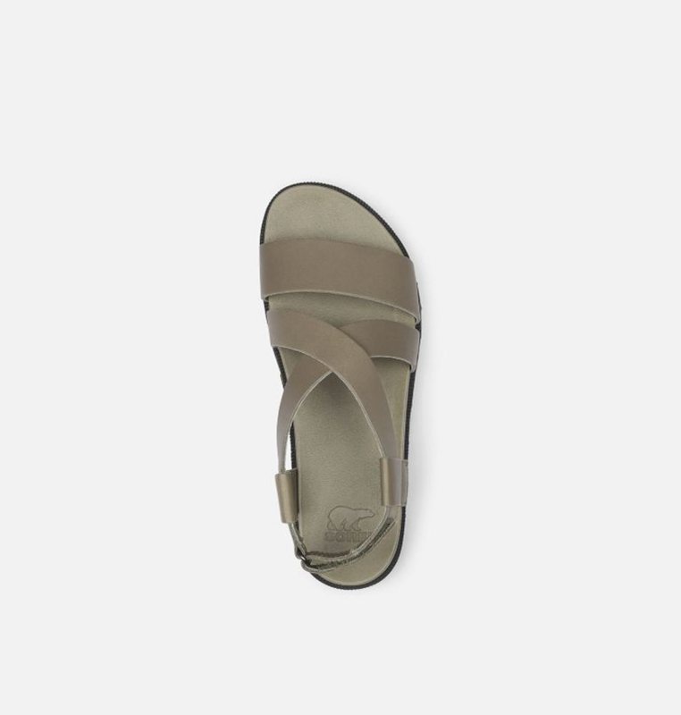 Sorel Roaming™ Criss Cross Flat - Womens Sandals Olive - 197385EVF